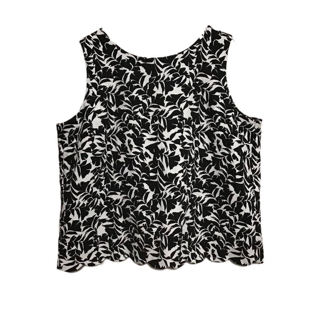 J. Crew women’s blouse sleeveless white/black flower print